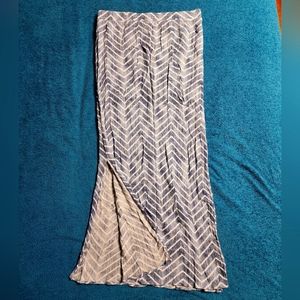 ReneeC full length skirt, blue and white, size S